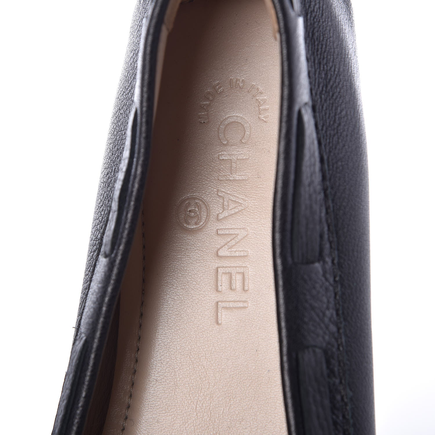 Chanel Calfskin Stitched CC Mocassin Loafers 39.5 Black 7 of 9