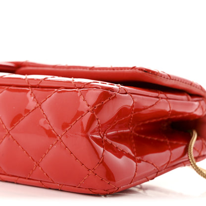 Chanel Patent Quilted 2.55 Reissue East West Clutch Red 9 of 9