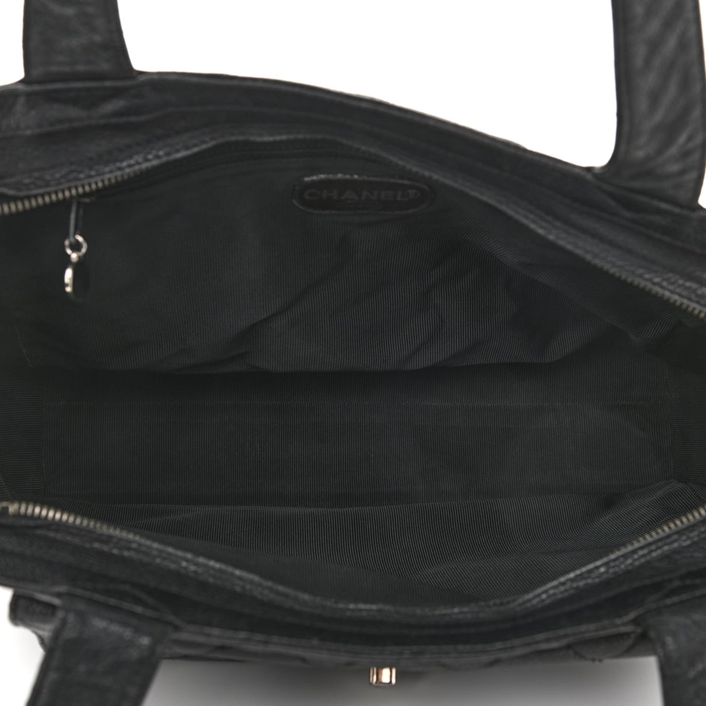 Caviar Quilted Flap Shoulder Bag Black