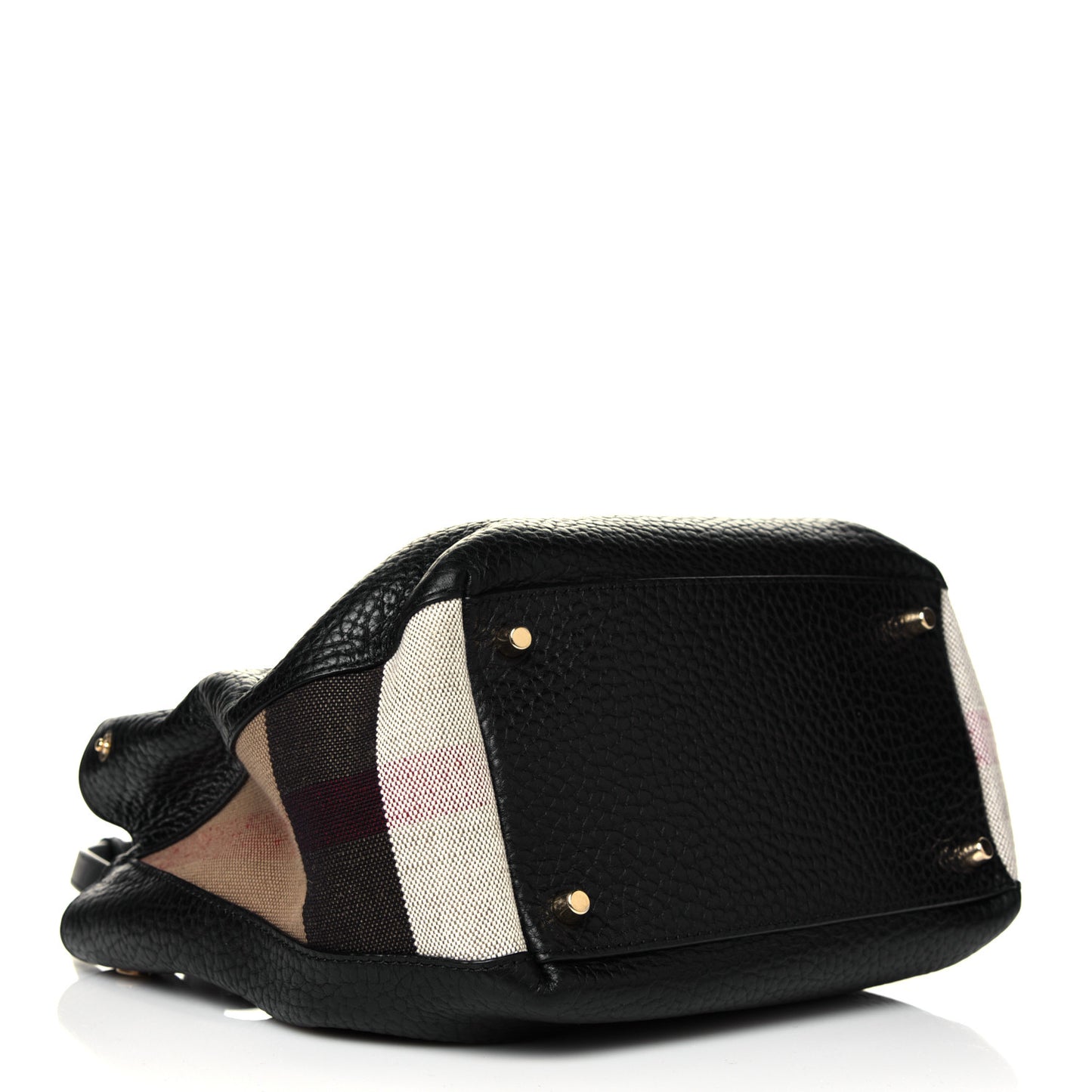 Grainy Calfskin House Check Small Maidstone Black