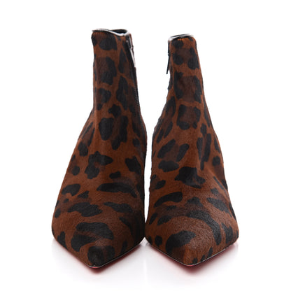 Christian Louboutin Pony Hair Leopard Print So Kate Booty 55 Ankle Boots 36.5 Black 2 of 7
