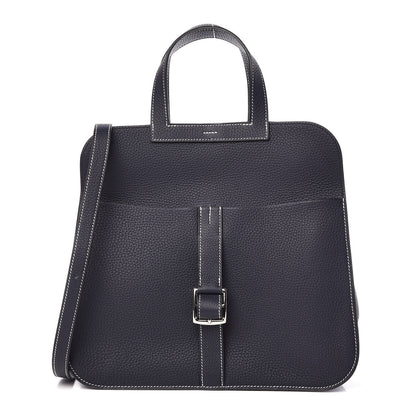 Hermes Taurillon Clemence Halzan 31 GM Bleu Nuit 1 of 16