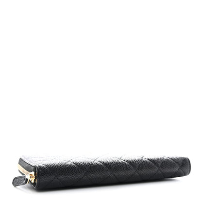 Chanel Caviar Quilted Large Zip Around Organizer Wallet Black 4 of 8