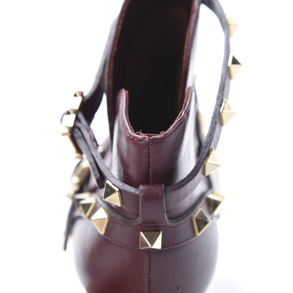 Valentino Garavani Calfskin Rockstud Double Buckle 100mm Ankle Boots 37.5 Rubin 13 of 17