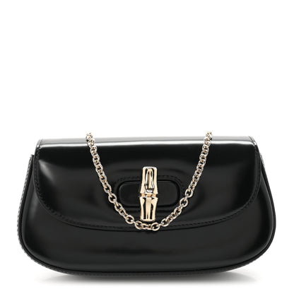 Gucci Shiny Calfskin Small Bamboo Night Bag Black 1 of 10
