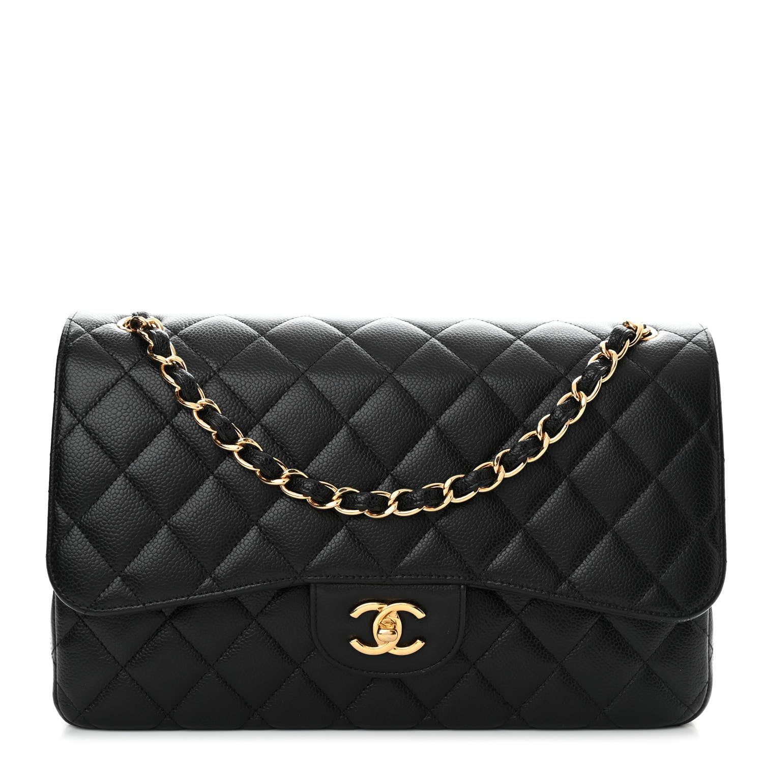 Chanel Caviar Quilted Jumbo Double Flap Black 1 of 15