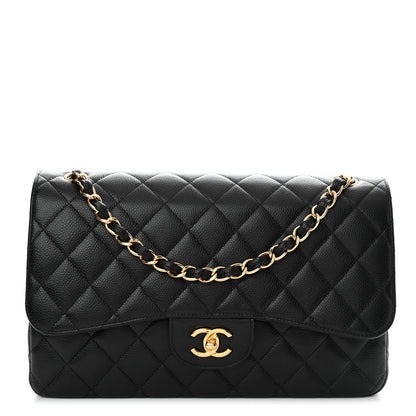 Chanel Caviar Quilted Jumbo Double Flap Black 1 of 15