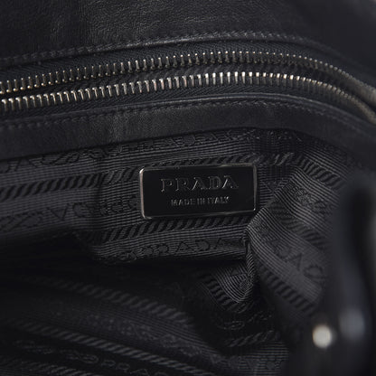 Prada Royal Calf Easy Foldover Pushlock Satchel Black 6 of 9