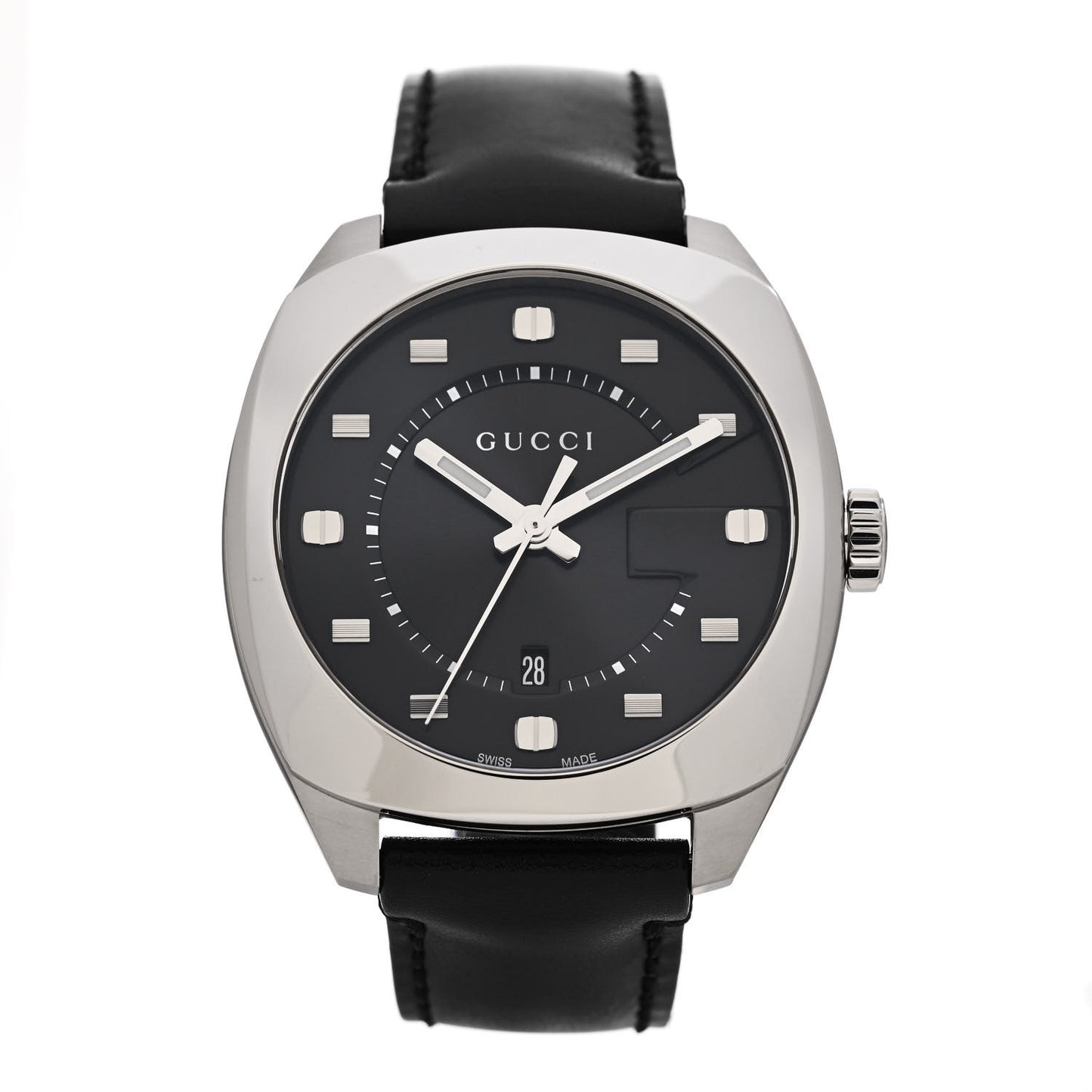Stainless Steel Calfskin 40mm GG2570 Quartz Watch Black