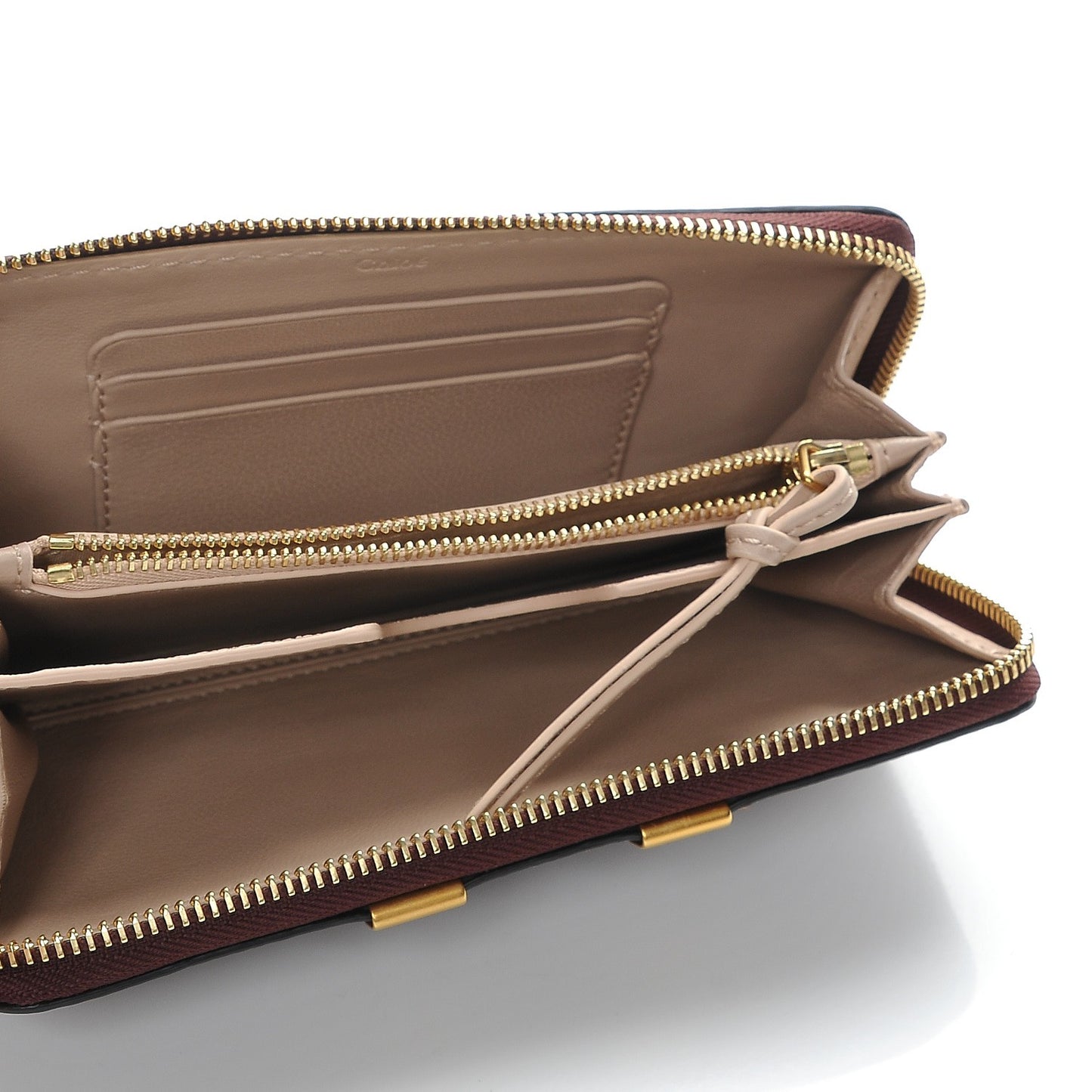 Grained Calfskin Marcie Long Zip Around Wallet Dark Velvet