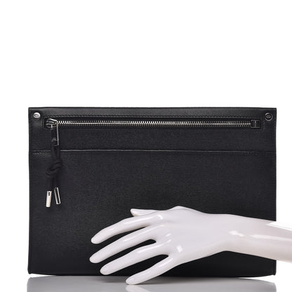 Christian Dior Calfskin Cork Signature Bee Homme Pochette Black 2 of 7