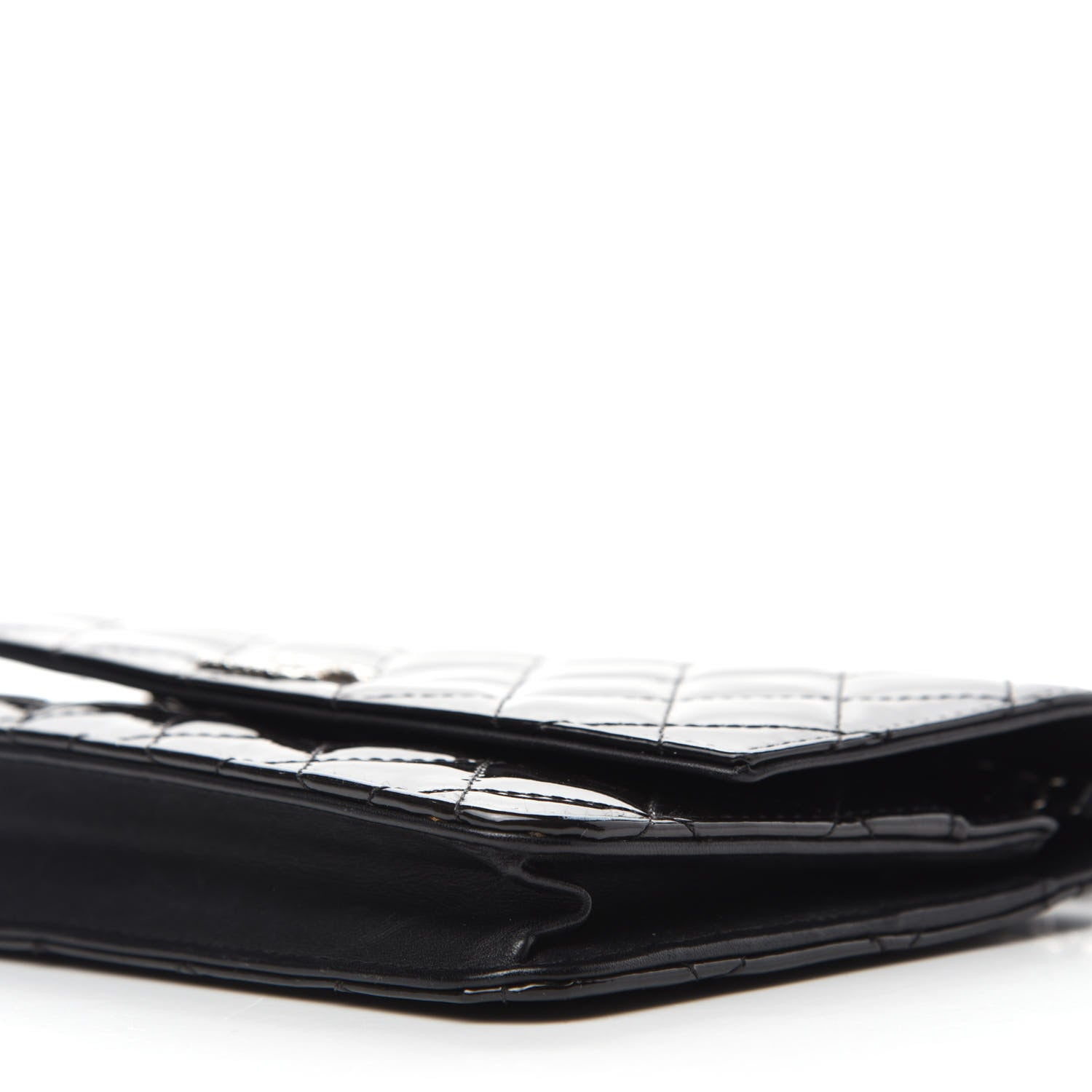 Chanel Patent Quilted Brilliant Wallet On Chain WOC Black 7 of 15