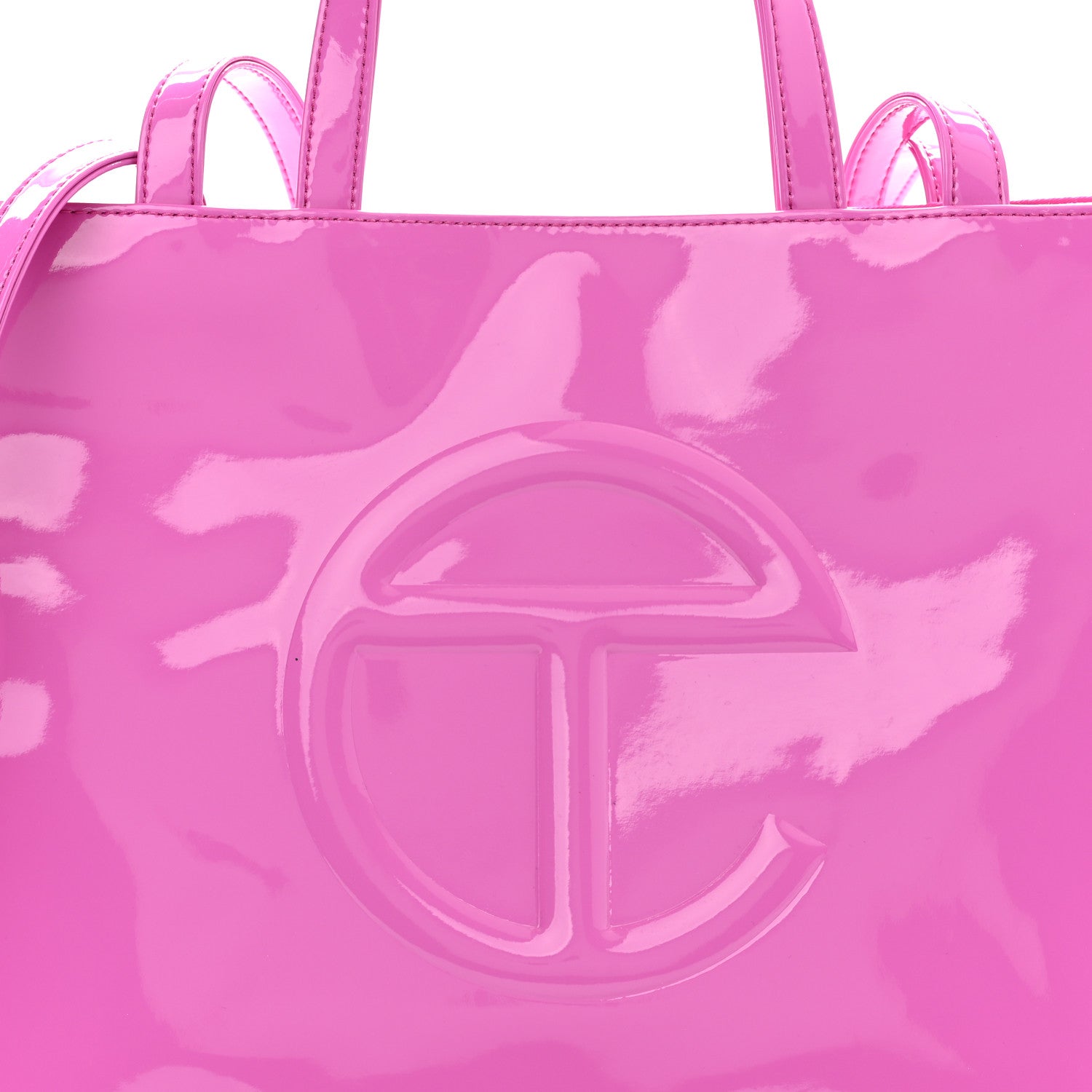 Telfar Patent Vegan Leather Medium Shopping Bag Pink 8 of 10