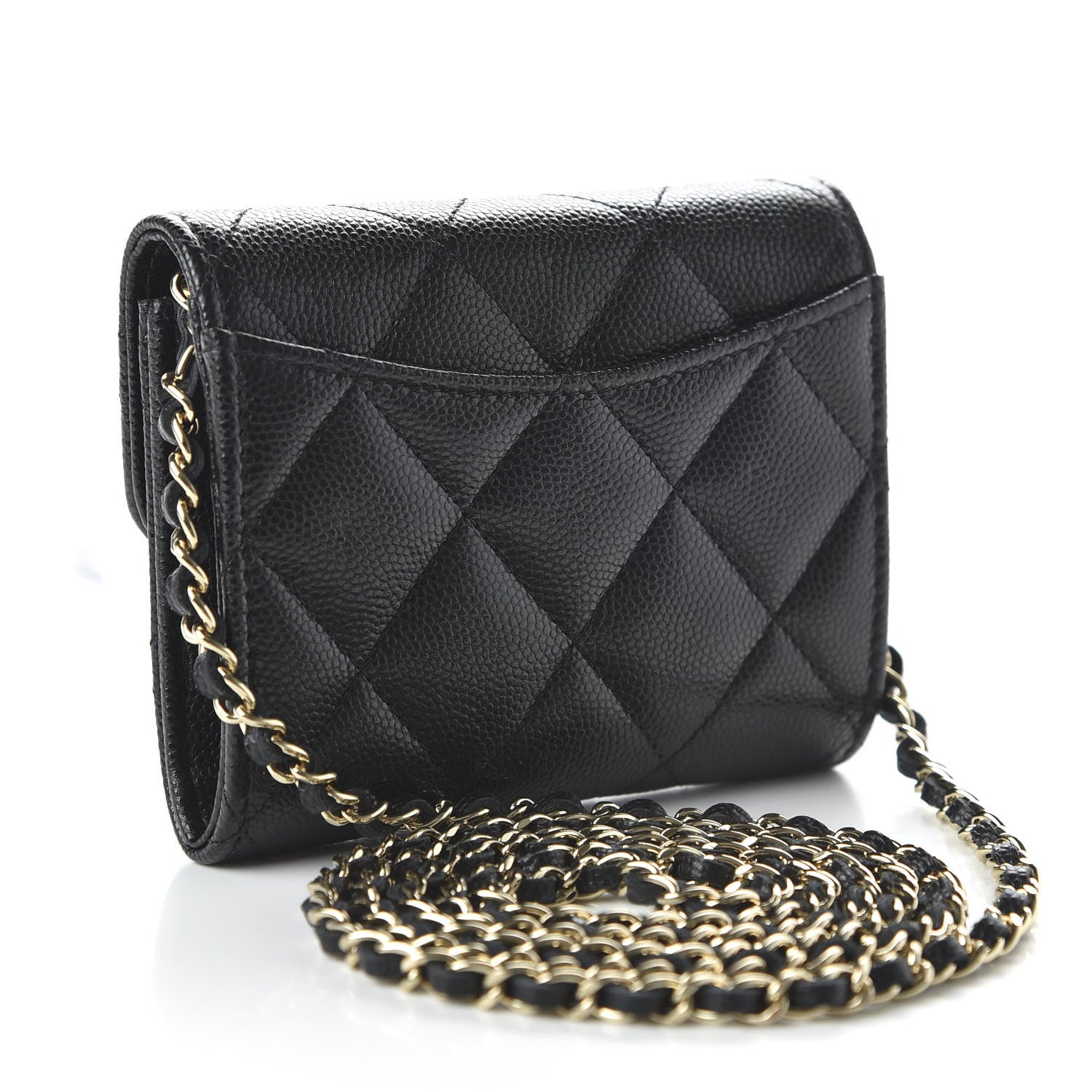 Chanel Caviar Quilted Flap Card Holder On Chain Black 3 of 11