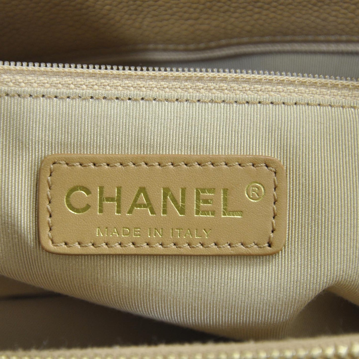 Caviar Quilted Grand Shopping Tote GST Beige