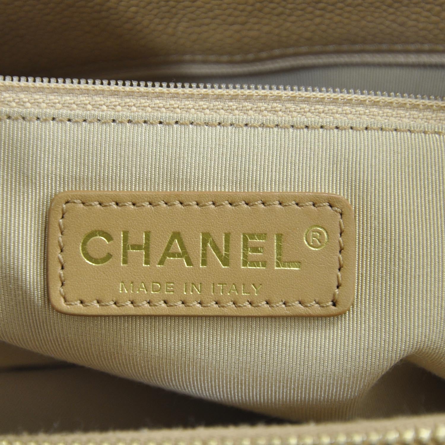 Chanel Caviar Quilted Grand Shopping Tote GST Beige 9 of 10