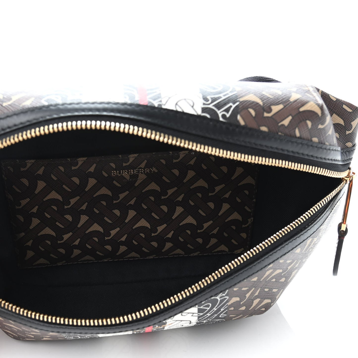 E-Canvas Monogram Stripe Medium Sonny Bum Bag Bridle Brown