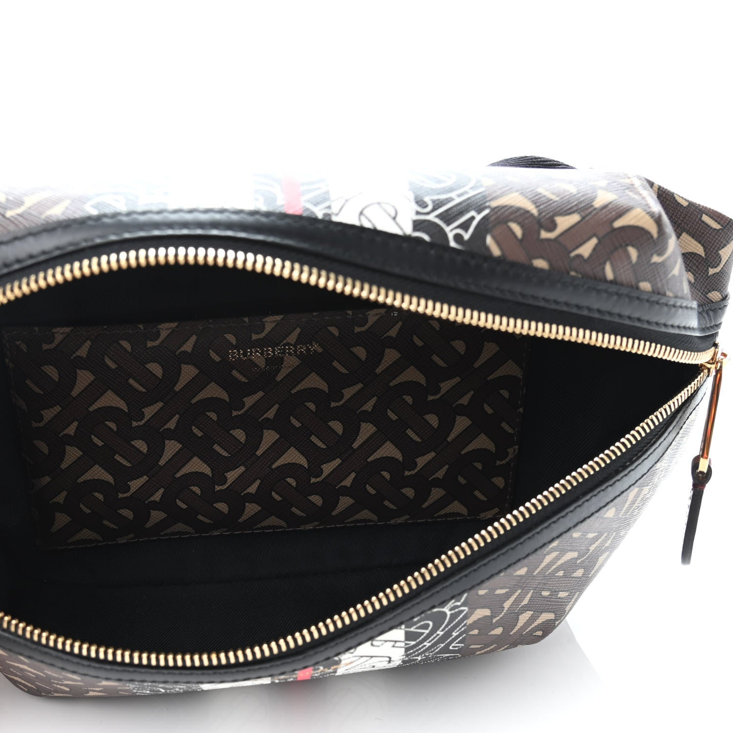 Burberry E-Canvas Monogram Stripe Medium Sonny Bum Bag Bridle Brown 4 of 4