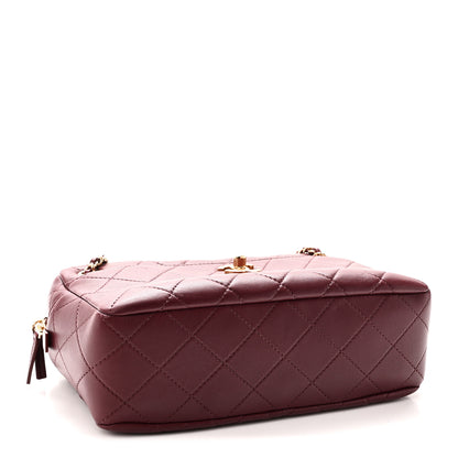 Chanel Lambskin Quilted CC Camera Case Burgundy 4 of 10