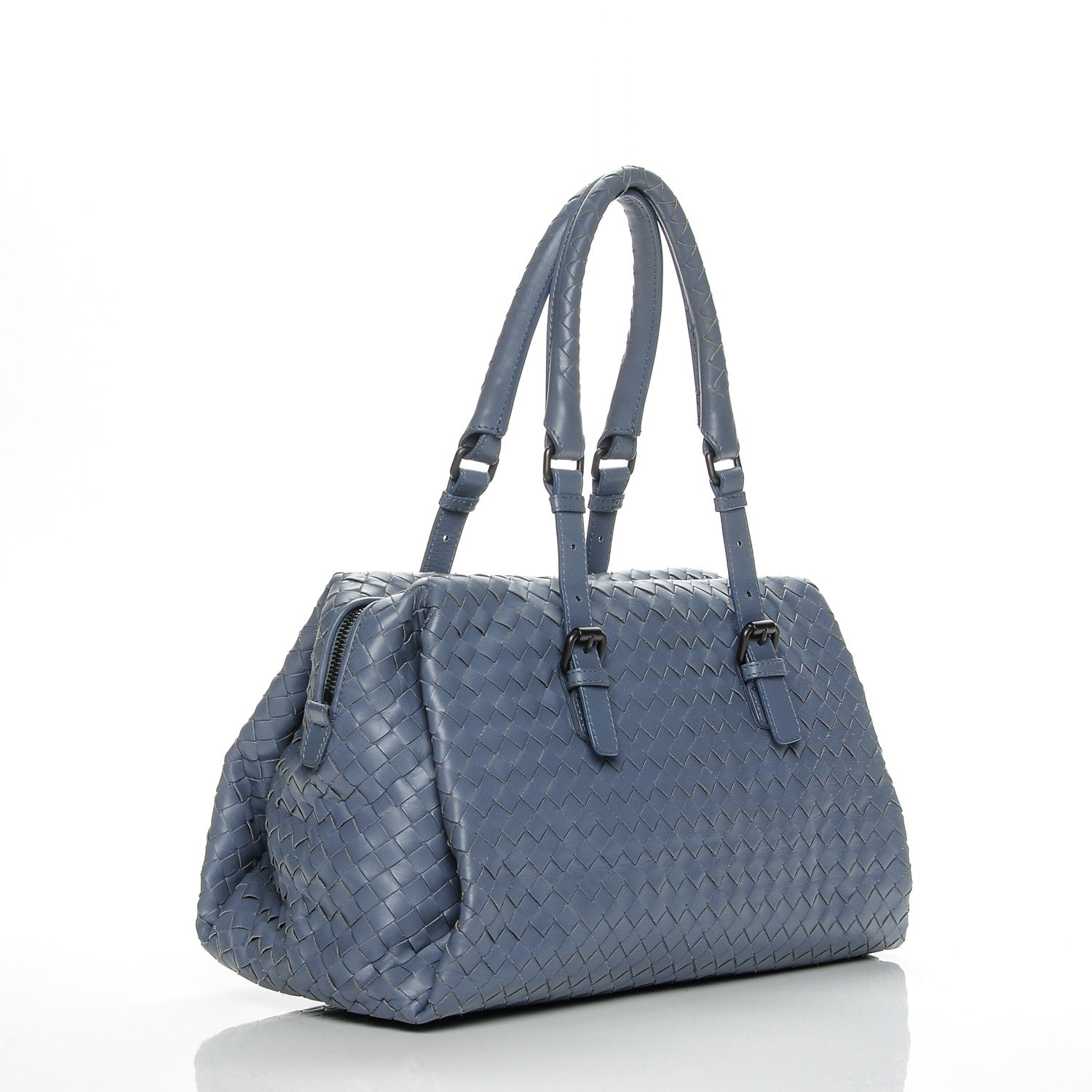 Bottega Veneta Nappa Intrecciato Boston Baltic Blue 3 of 6