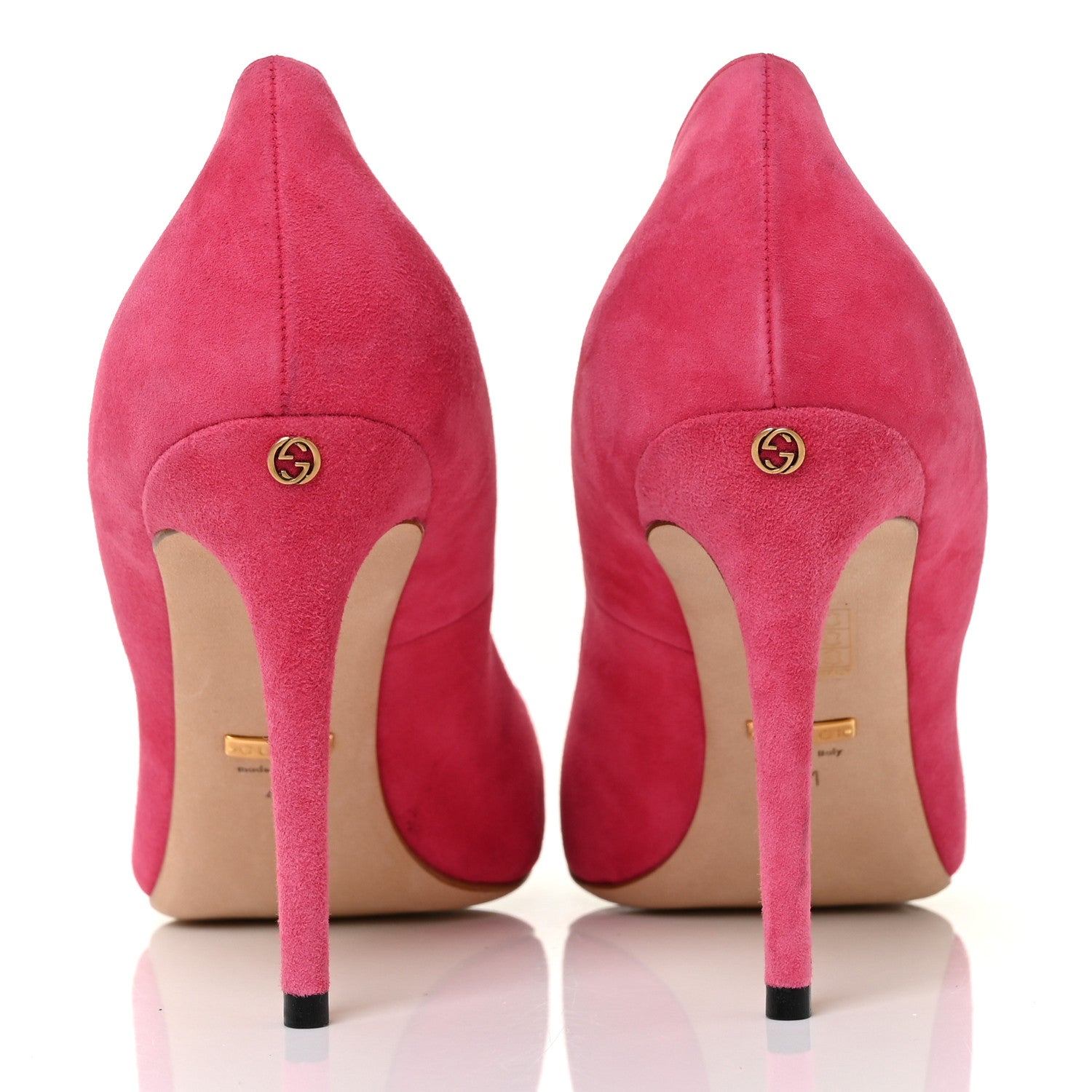 Gucci Kid Scamosciato Interlocking G Jennifer Pumps 41 Shocking Pink 5 of 10