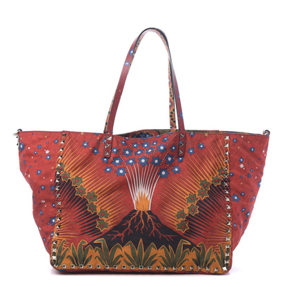Valentino Garavani Canvas Enchanted Wonderland Medium Rockstud Reversible Tote Rosso 1 of 15