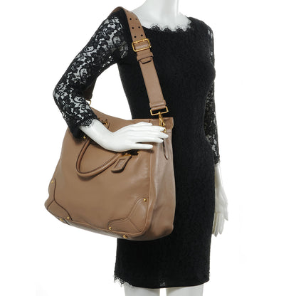 Prada Cervo Deerskin Tote Visone 2 of 10