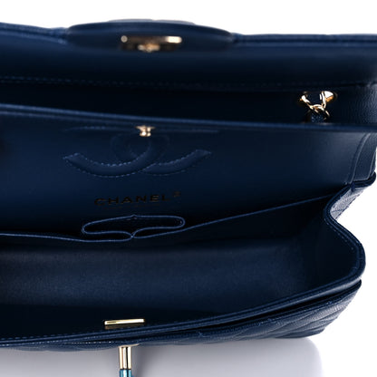Chanel Caviar Quilted Small Double Flap Blue 5 of 13