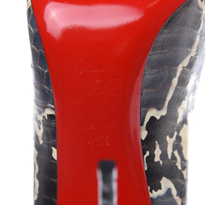 Christian Louboutin Ayers Watersnake Madame Menodo 100 Pumps 41.5 Black Gold 6 of 8