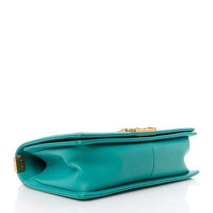 Chanel Calfskin Quilted Medium Boy Flap Turquoise 4 of 12