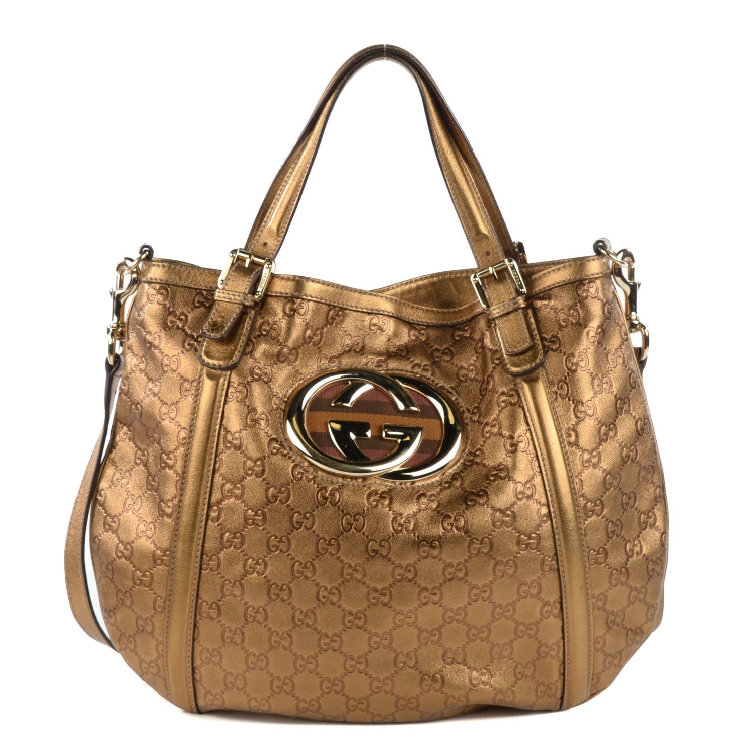 Gucci Guccissima Medium Britt Tote Gold 1 of 8