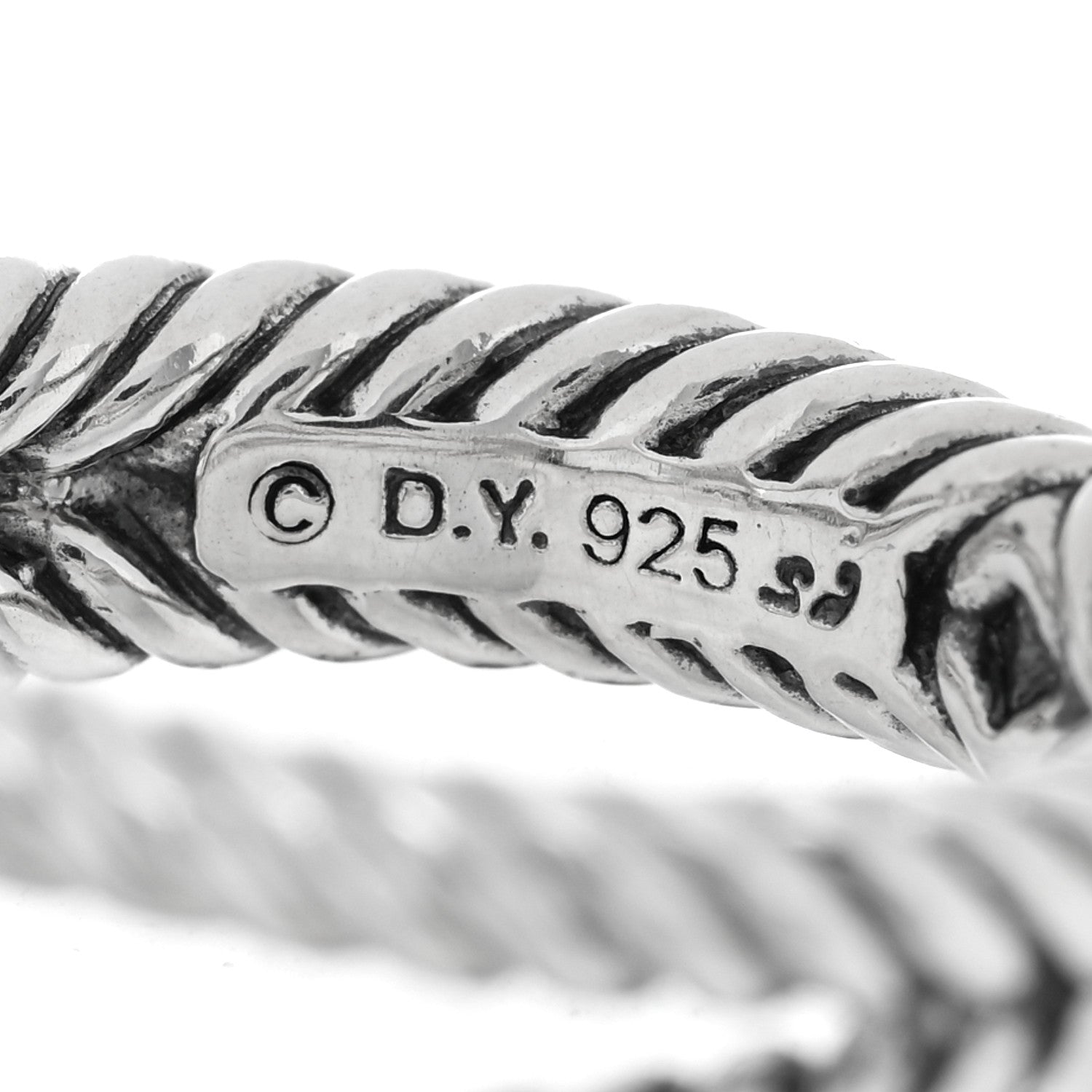 David Yurman Sterling Silver Diamond White Topaz 7mm Petite Albion Ring 48 4.5 4 of 5