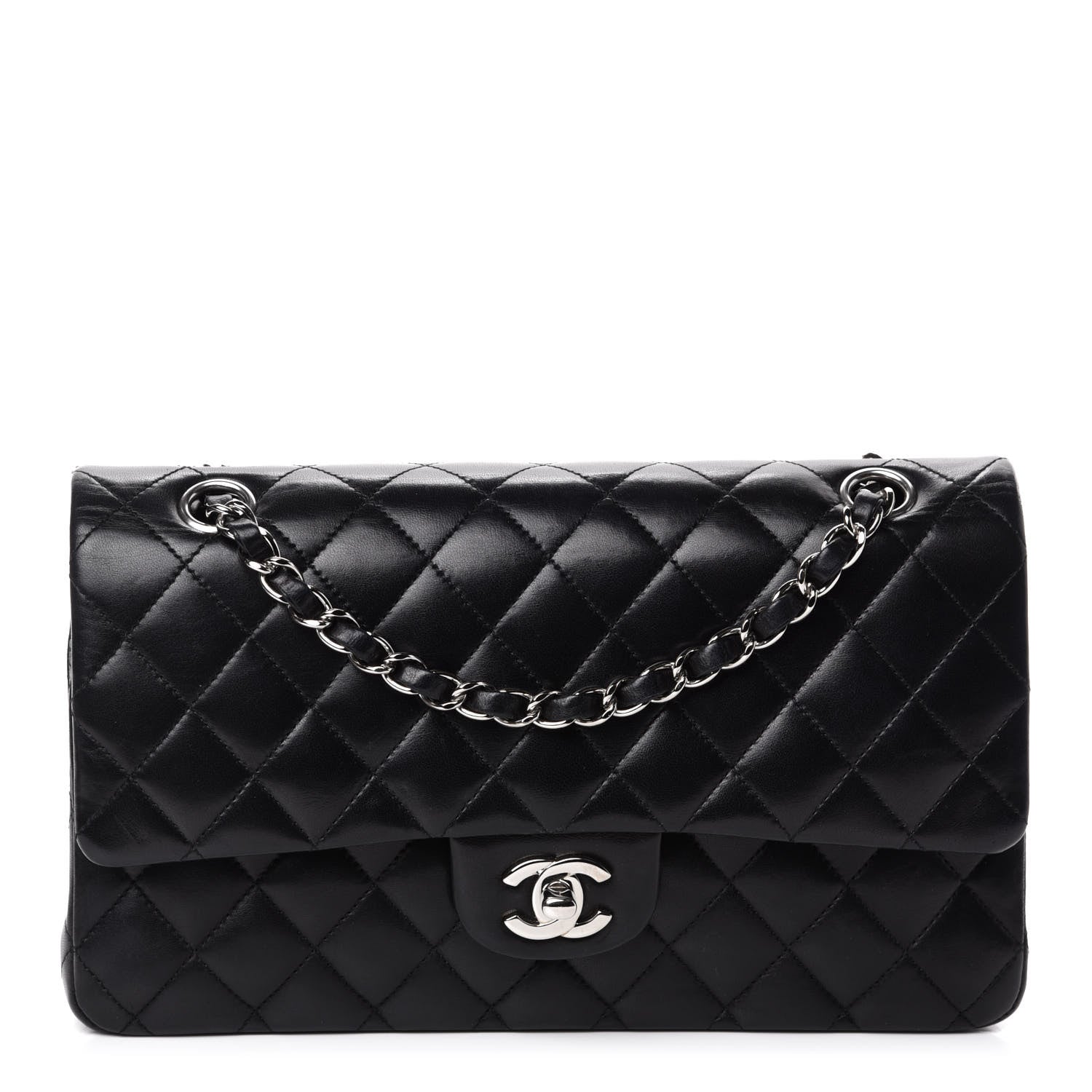 Chanel Lambskin Quilted Medium Double Flap Black 1 of 13