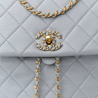 Chanel Lambskin Quilted Small Braided CC Backpack Light Blue 8 of 13