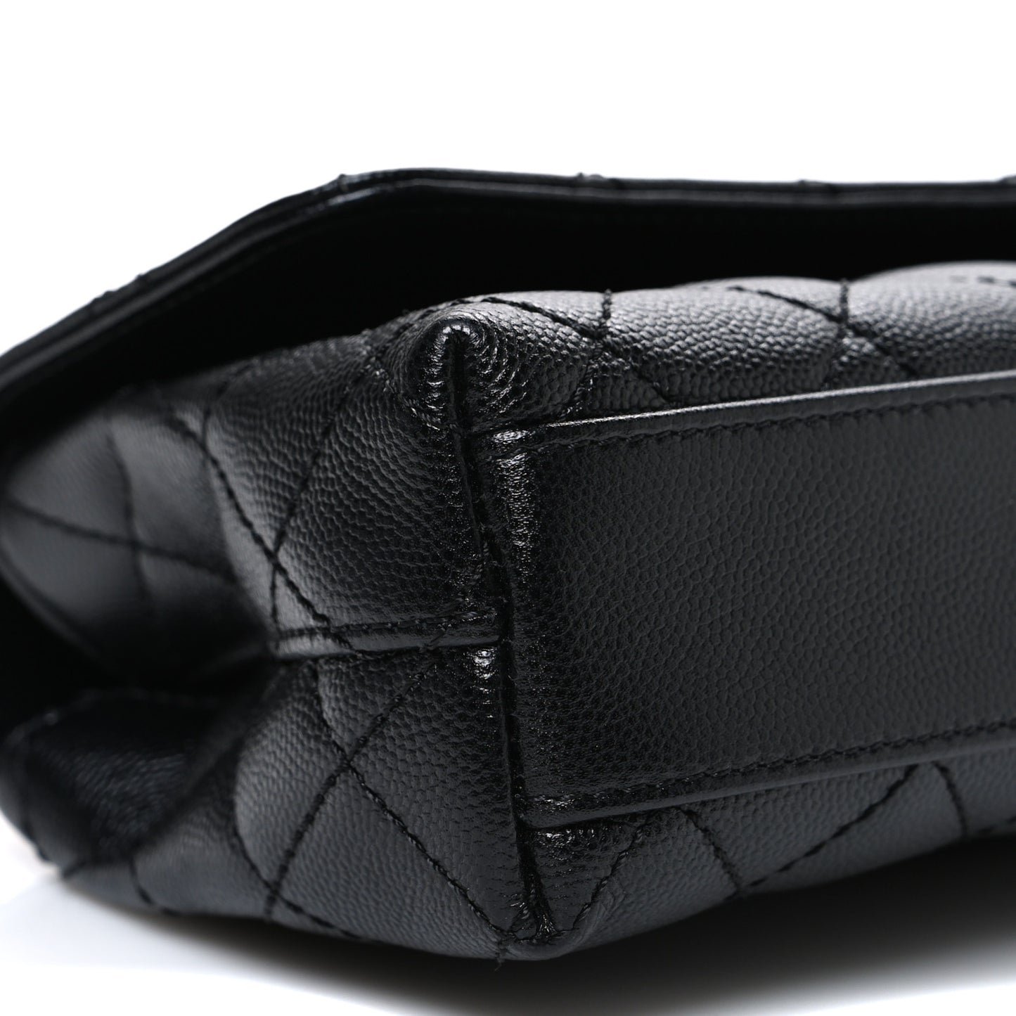Caviar Quilted Maxi East West Coco Handle Flap Black
