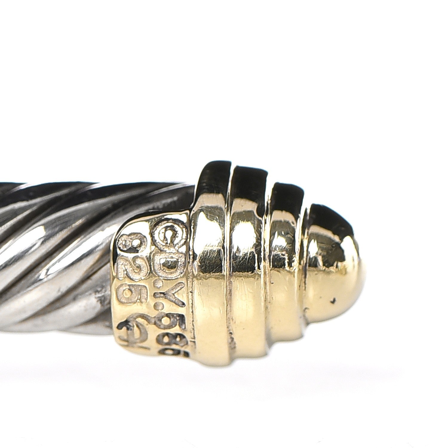 David Yurman Sterling Silver 14K Yellow Gold 5mm Cable Classics Bracelet 3 of 4