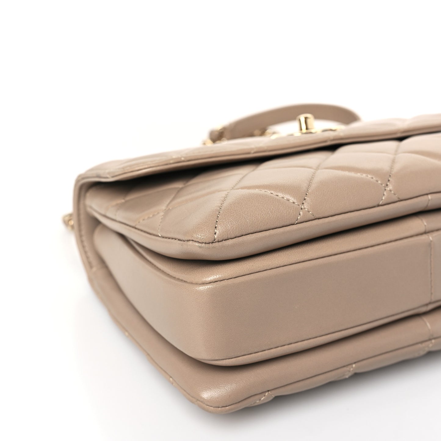Lambskin Quilted Small Trendy CC Dual Handle Flap Bag Beige