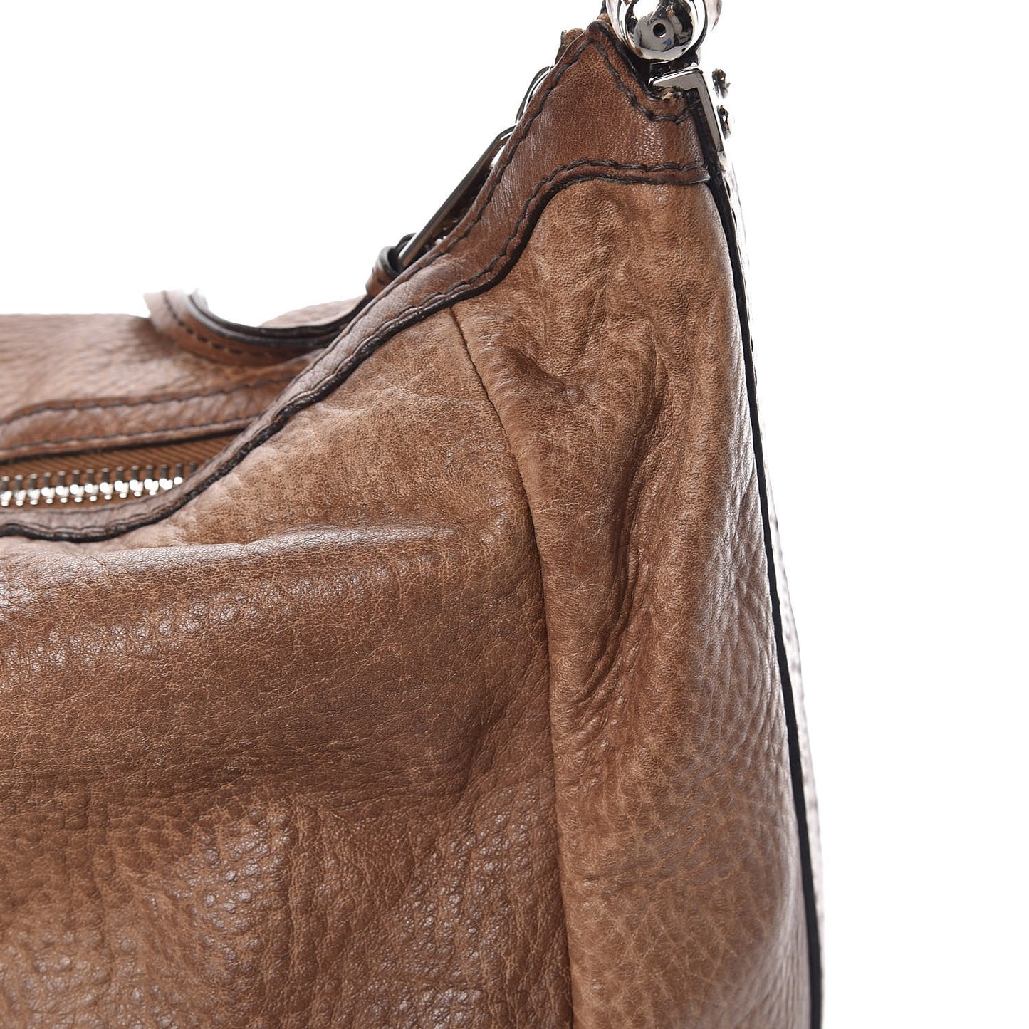 Pebbled Calfskin Guccissima Medium Bamboo Bar Hobo Light Brown