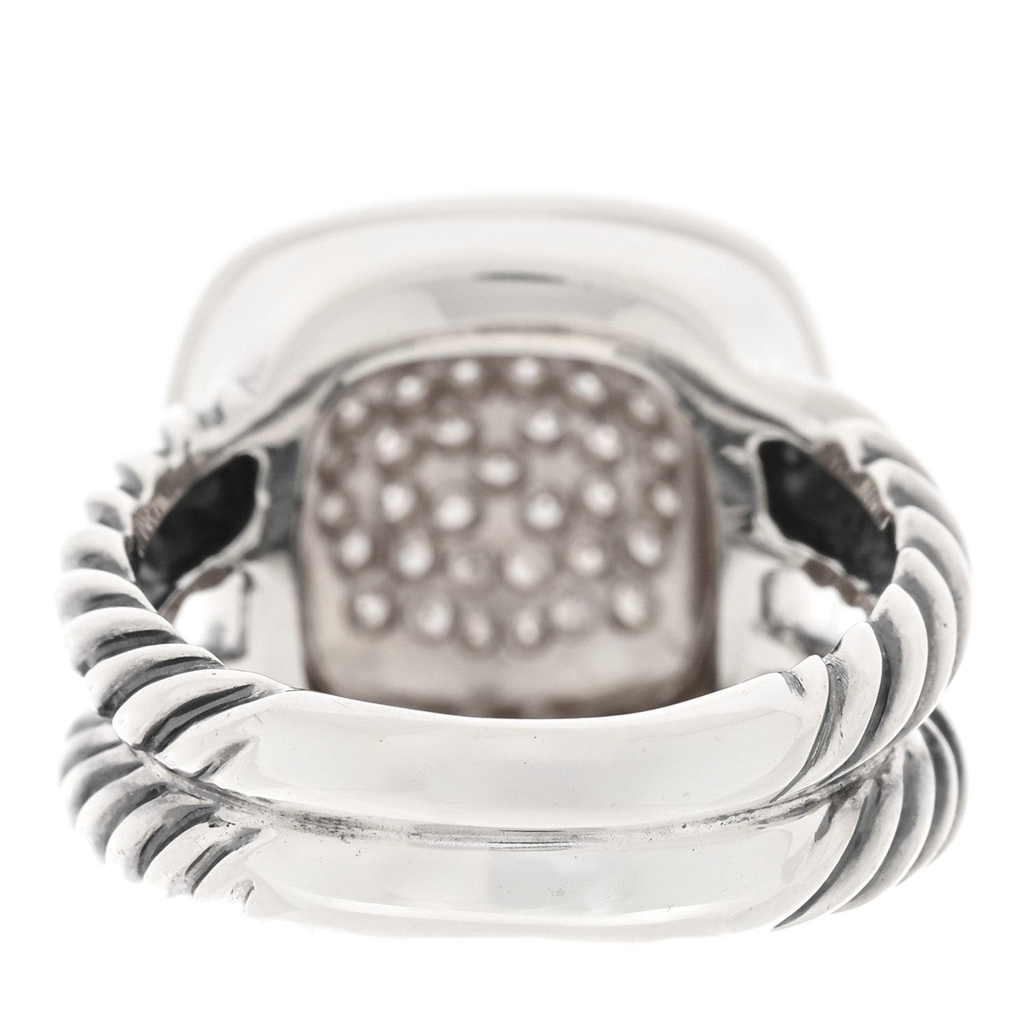 David Yurman Sterling Silver Diamond 11mm Albion Pave Ring 53 6.25 3 of 4