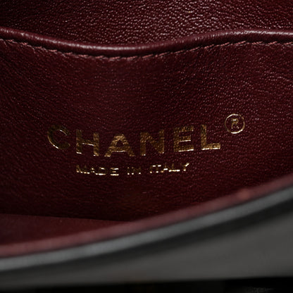 Chanel Lambskin Patent Mini Camellia Flap Black 5 of 9