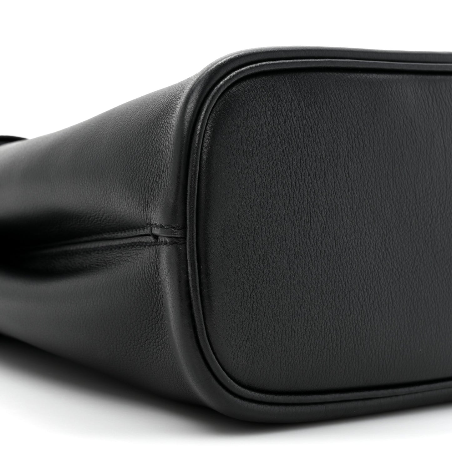 Soft Grained Calfskin Vitello Daino Small Buckle Bag Black