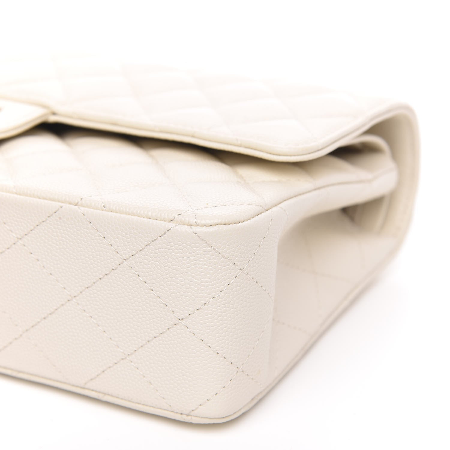 Chanel Caviar Quilted Medium Double Flap White 9 of 11