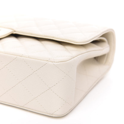 Chanel Caviar Quilted Medium Double Flap White 9 of 11