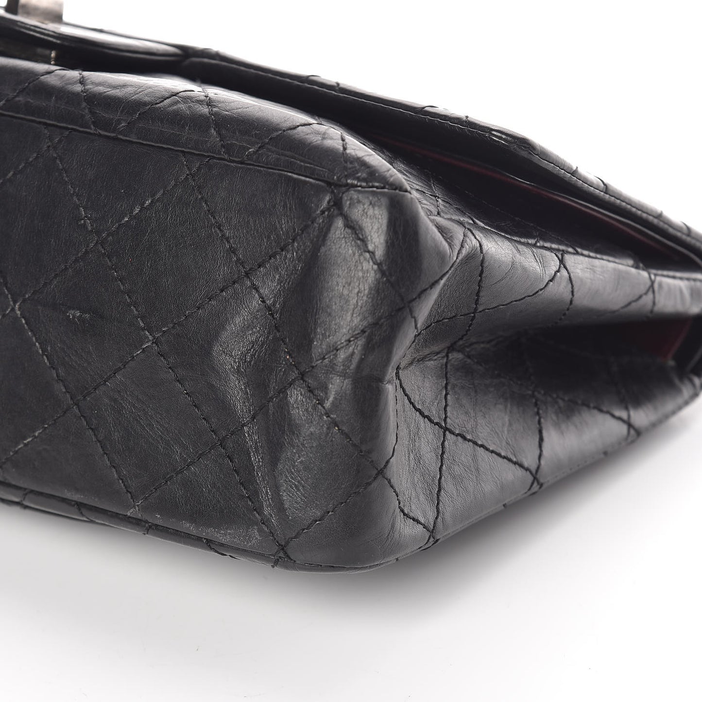 Aged Calfskin Quilted 2.55 Reissue 227 Flap Black