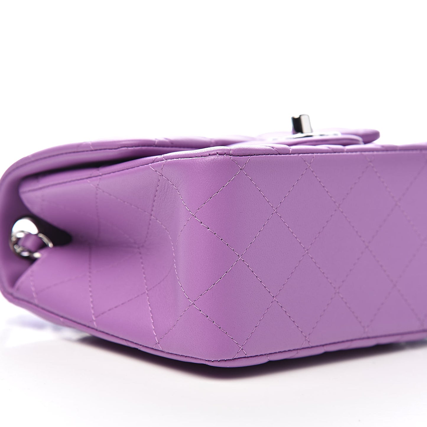 Lambskin Quilted Mini Square Flap Purple