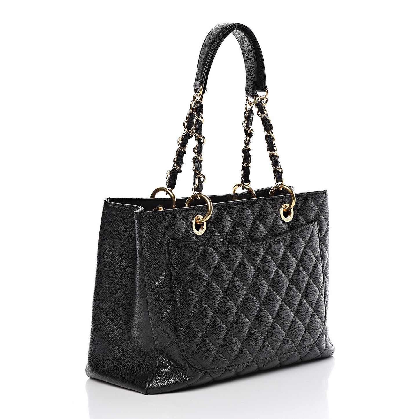 Caviar Quilted Grand Shopping Tote GST Black