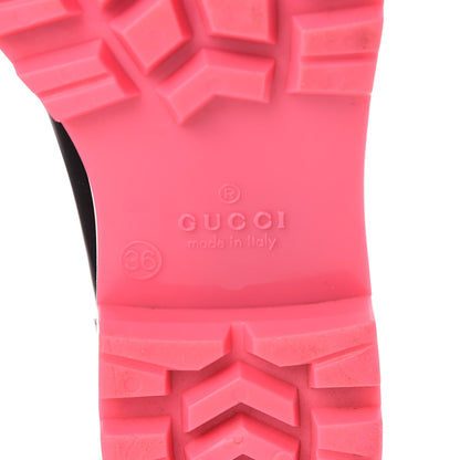Gucci Rubber Monogram Edinburg Rain Boots 36 Pink Brown 8 of 14