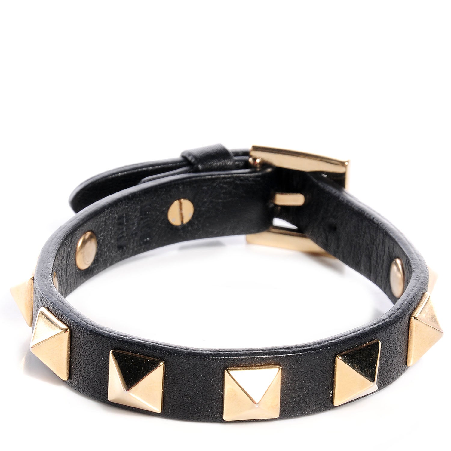 Valentino Garavani Vitello Rockstud Bracelet Black 1 of 5