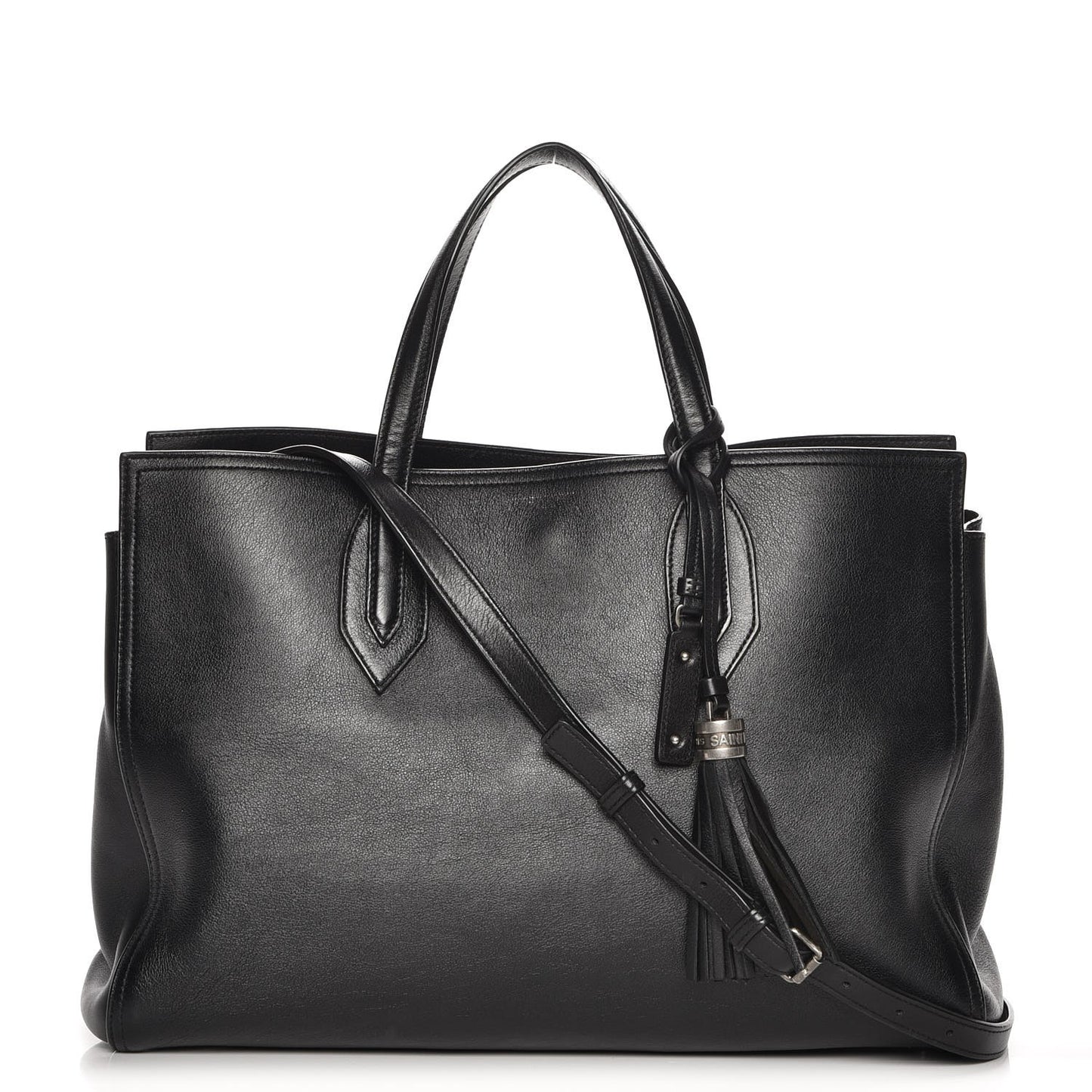 Calfskin Medium Amber Tote Black