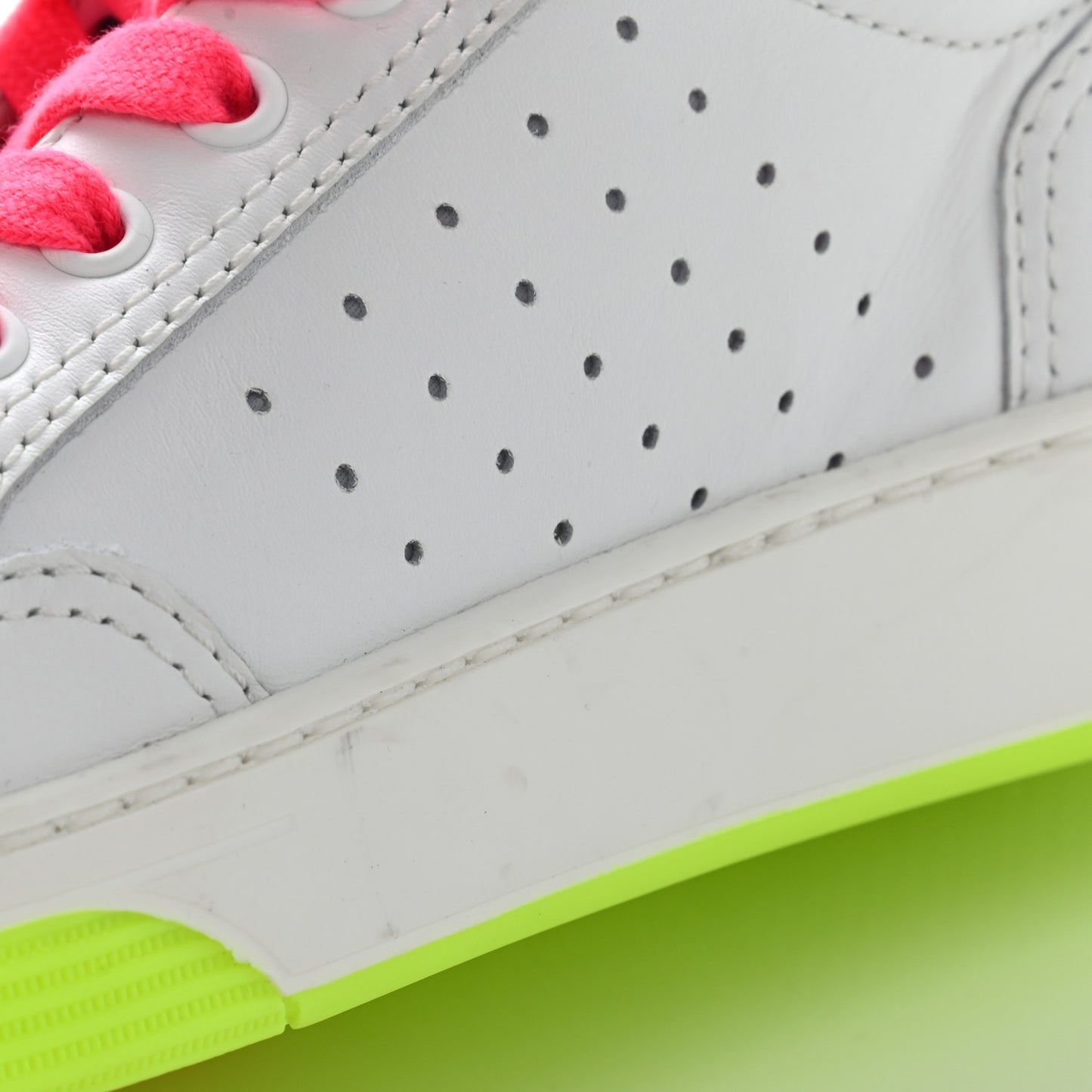 Calfskin Womens Logo Sneakers 38.5 White Multicolor
